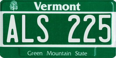 VT license plate ALS225