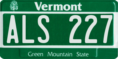 VT license plate ALS227
