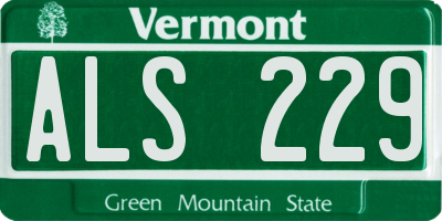 VT license plate ALS229