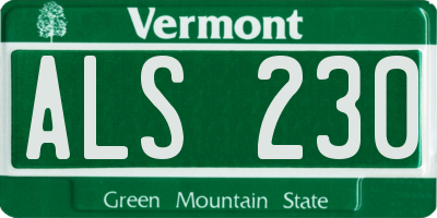 VT license plate ALS230