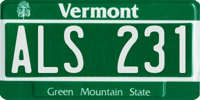 VT license plate ALS231