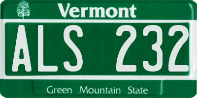 VT license plate ALS232