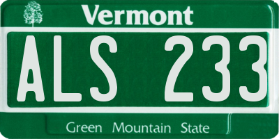 VT license plate ALS233