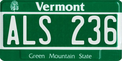 VT license plate ALS236