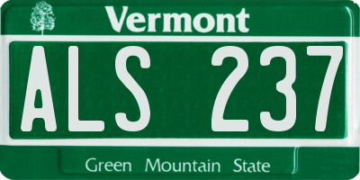 VT license plate ALS237