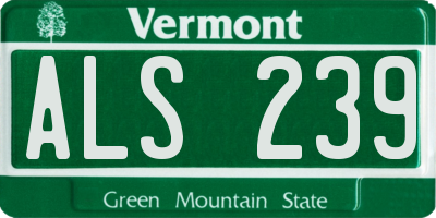 VT license plate ALS239