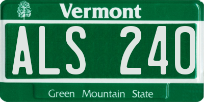 VT license plate ALS240