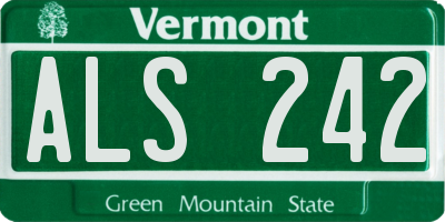 VT license plate ALS242