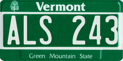 VT license plate ALS243