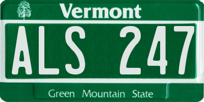 VT license plate ALS247