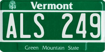 VT license plate ALS249