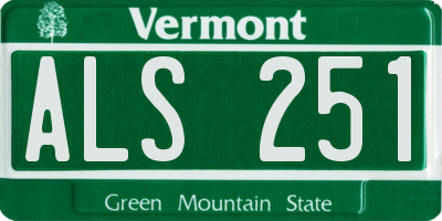 VT license plate ALS251