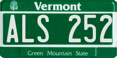 VT license plate ALS252
