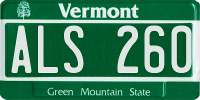 VT license plate ALS260