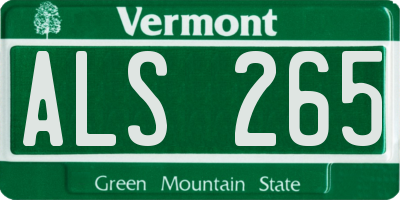 VT license plate ALS265