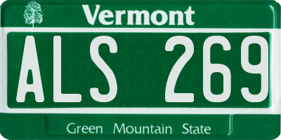 VT license plate ALS269