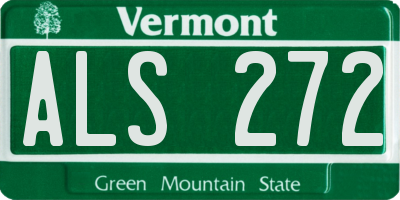 VT license plate ALS272