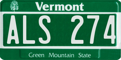 VT license plate ALS274