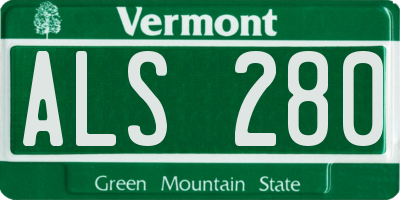 VT license plate ALS280