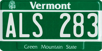 VT license plate ALS283