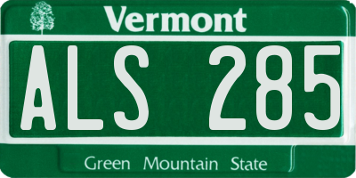 VT license plate ALS285