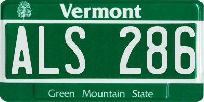 VT license plate ALS286