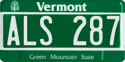 VT license plate ALS287