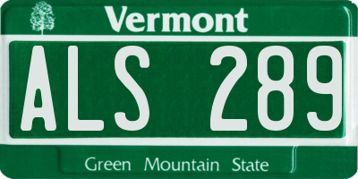 VT license plate ALS289