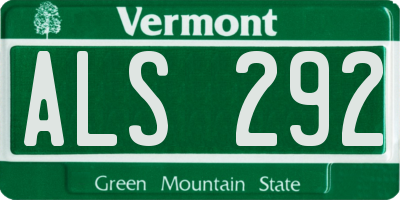 VT license plate ALS292