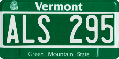 VT license plate ALS295