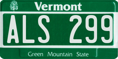 VT license plate ALS299