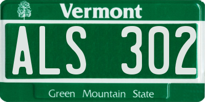 VT license plate ALS302