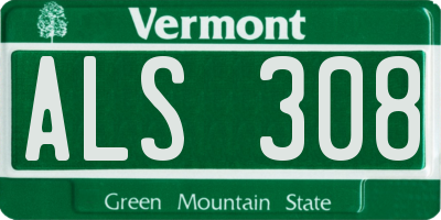 VT license plate ALS308