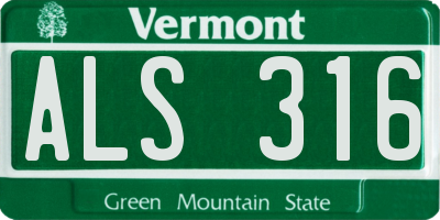 VT license plate ALS316