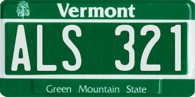 VT license plate ALS321