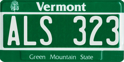 VT license plate ALS323