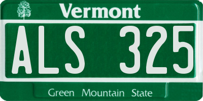 VT license plate ALS325