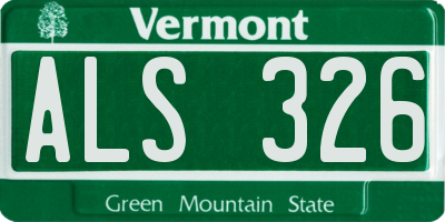 VT license plate ALS326