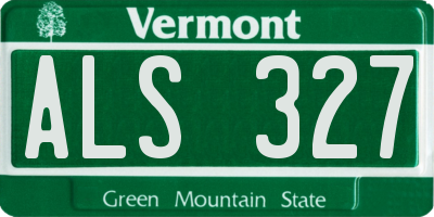 VT license plate ALS327