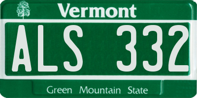 VT license plate ALS332