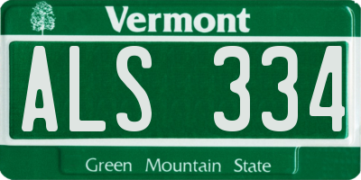 VT license plate ALS334