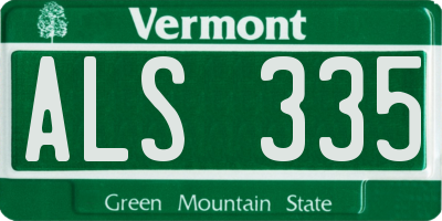 VT license plate ALS335
