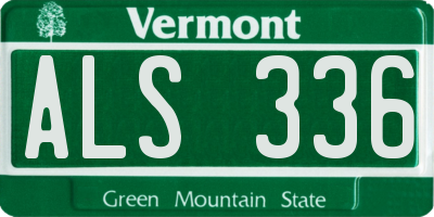 VT license plate ALS336