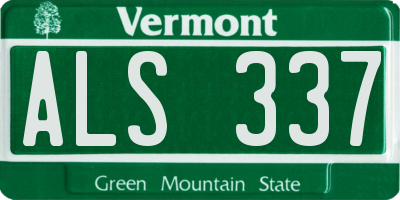 VT license plate ALS337