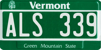 VT license plate ALS339