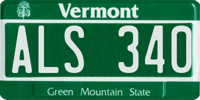 VT license plate ALS340