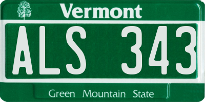 VT license plate ALS343