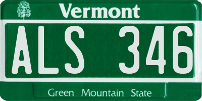 VT license plate ALS346