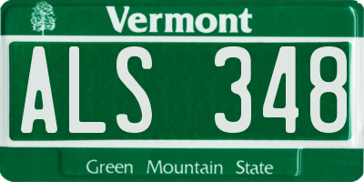 VT license plate ALS348