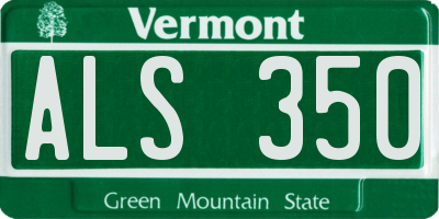 VT license plate ALS350